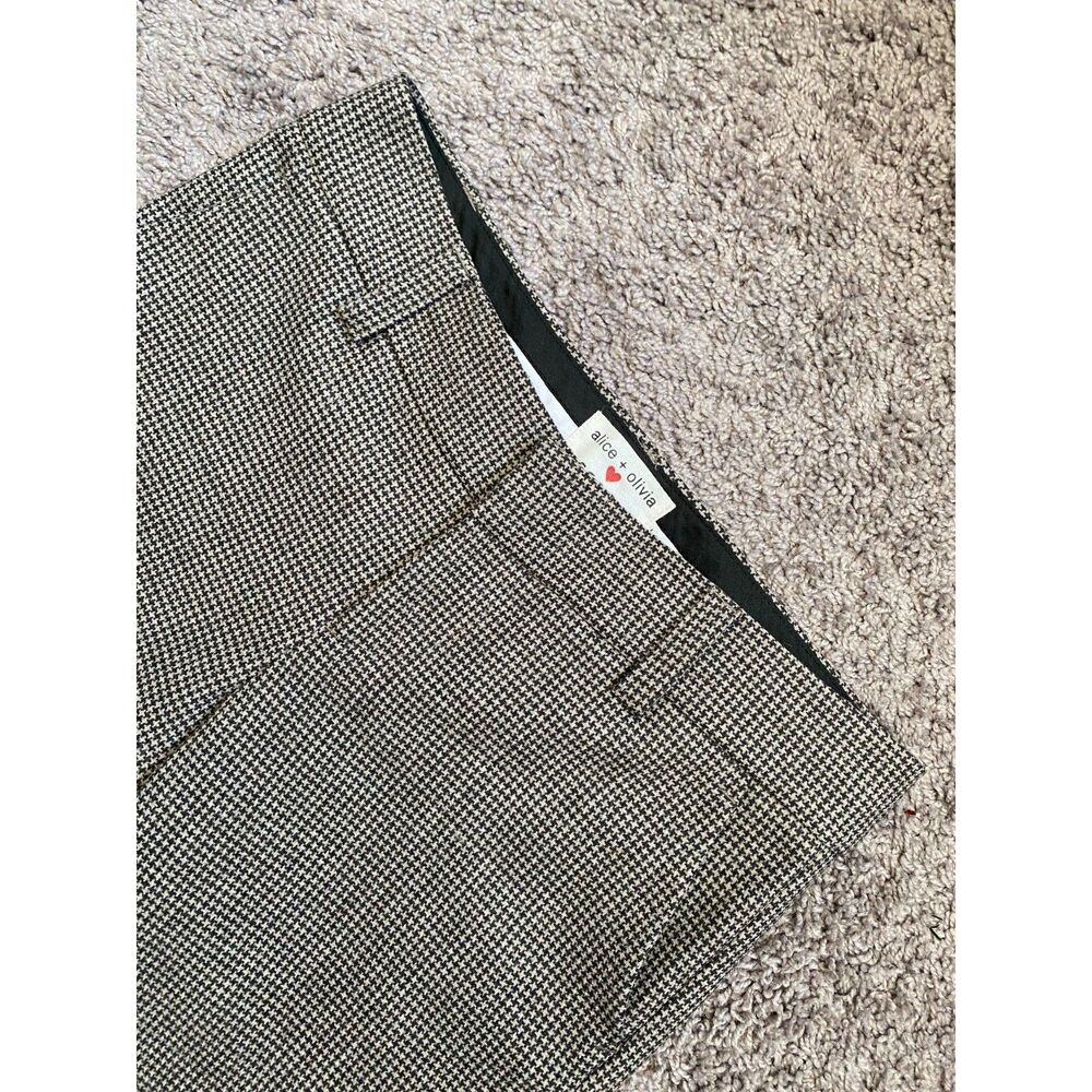 alice + olivia Black & White Houndstooth Chloe Her Pant Size 6